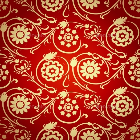 Decorative Seamless Pattern in Ottoman Motif - Patterns Decorative