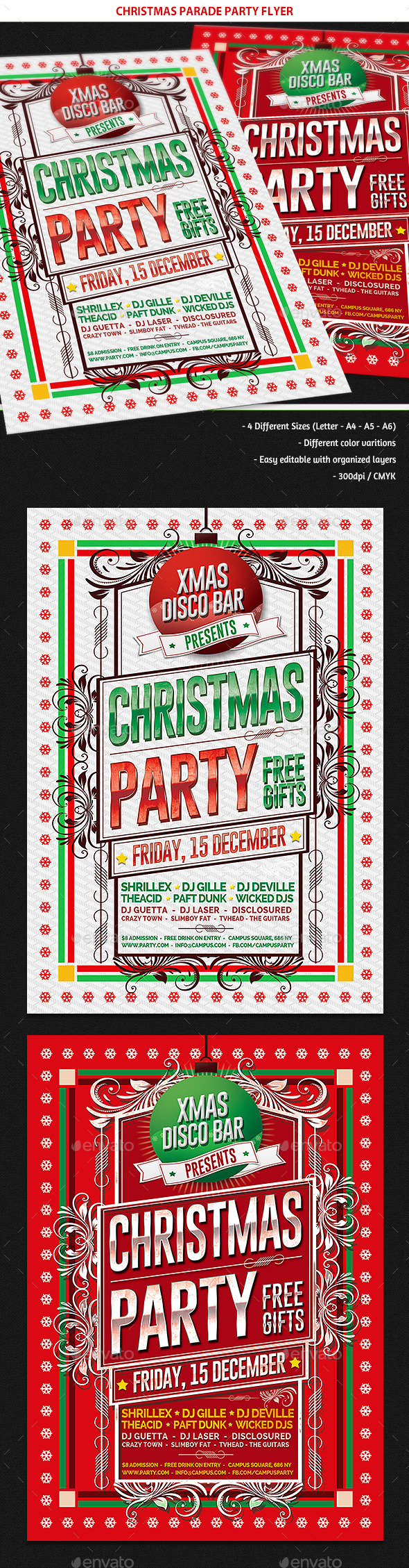 Christmas Parade Party Flyer - Holidays Events
