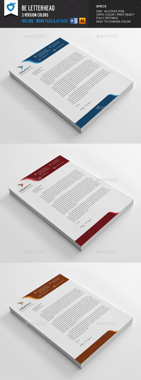 Be Letterhead - Stationery Print Templates