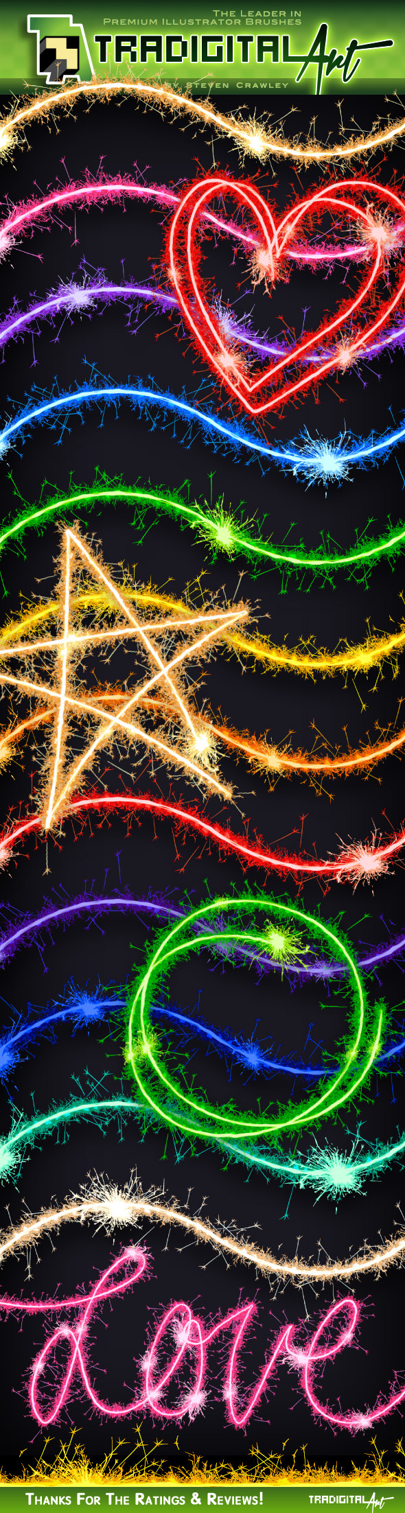 Sparkler Brush Set + - Flourishes Brushes
