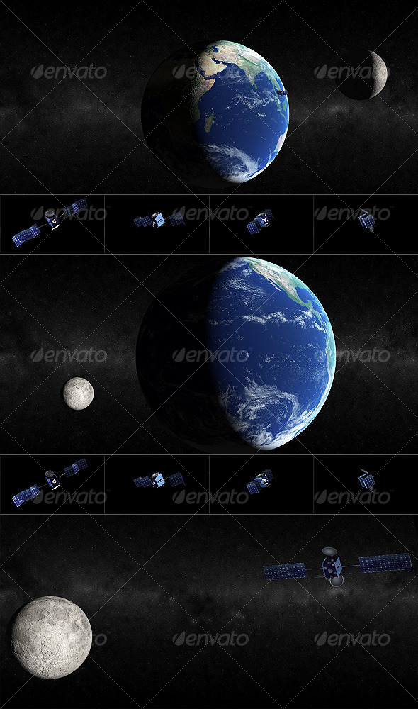 Earth-Moon-Satellite - 3Docean 121332