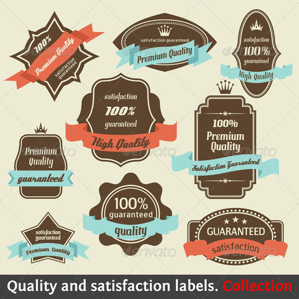 Vintage Premium Quality and Satisfaction Labels - Commercial / Shopping Conceptual