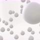 3d Render Abstract Moving White Balls Loop Animation on White Background