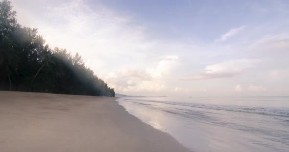 4K Time lapse of tropical sea beach landscape light of nature cloudscape sky and Clouds moving.