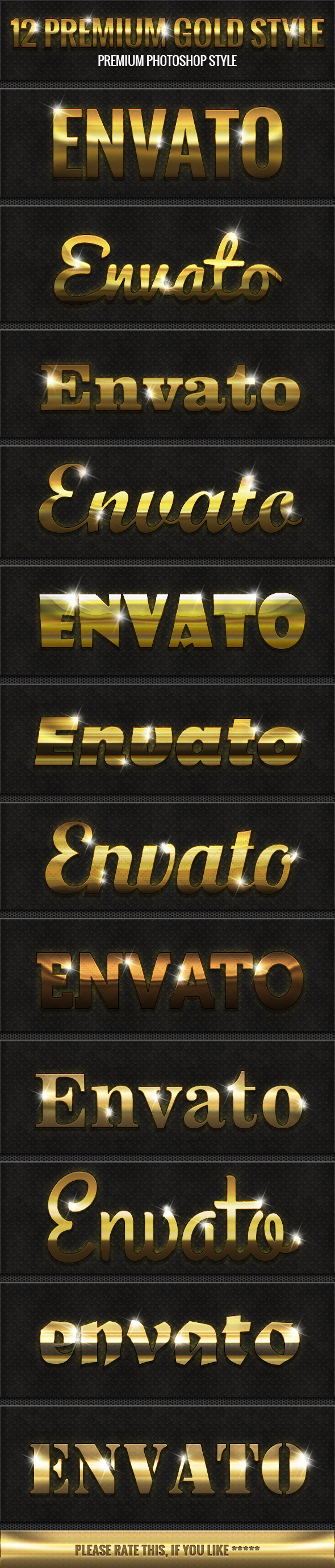 12 Premium Gold Style - Text Effects Styles