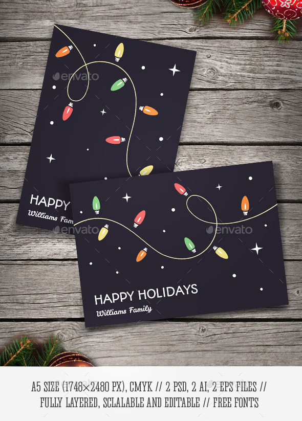 Christmas Lights Greeting Card - Christmas Seasons/Holidays