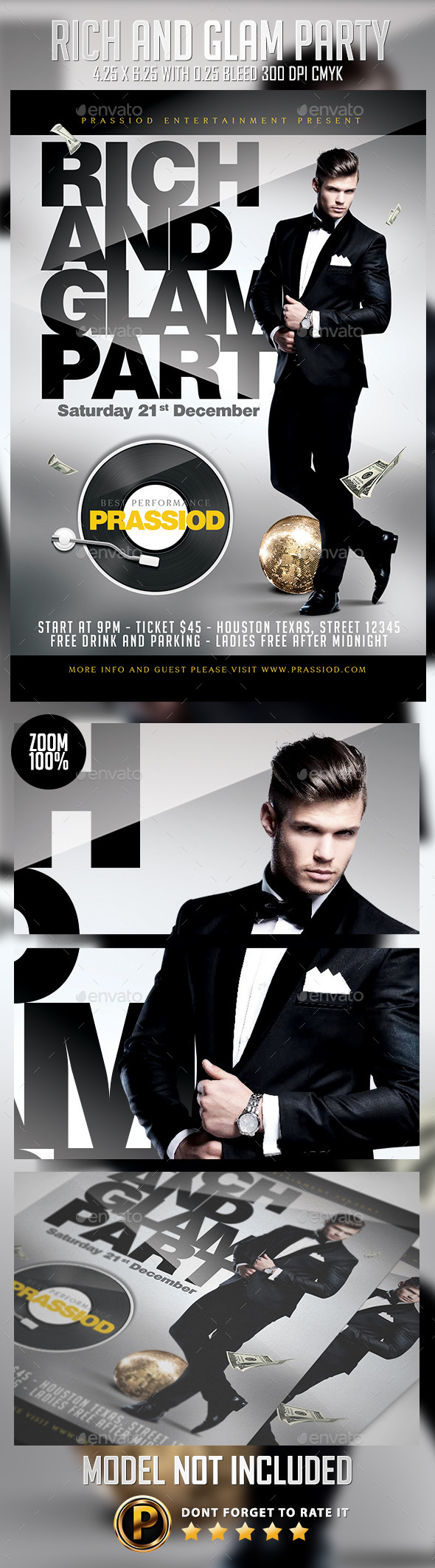 Rich And Glam Party Flyer Template - Clubs & Parties Events