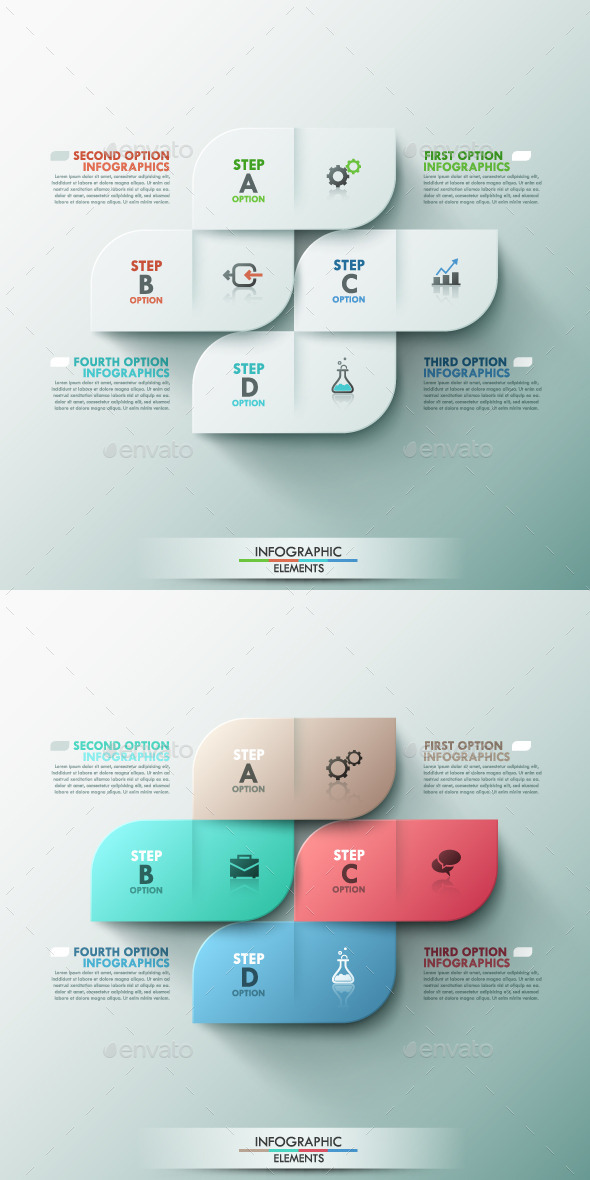 Modern Infographic Options Template (2 Colors) - Infographics