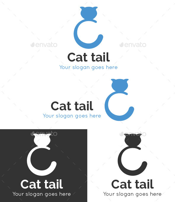 Cat Tail Logo Template - Animals Logo Templates