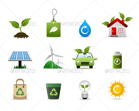 Green Environment Icon Vector - Web Elements
