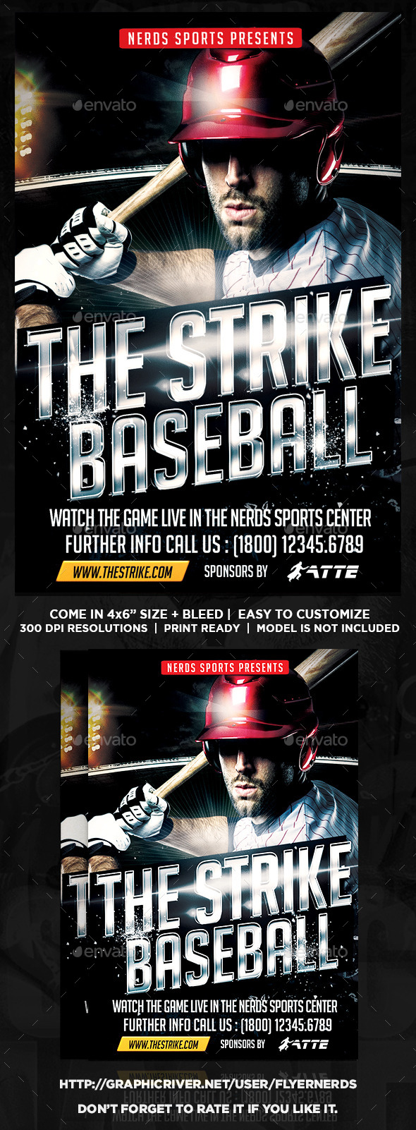 The Strike Baseball Flyer - Sports Events