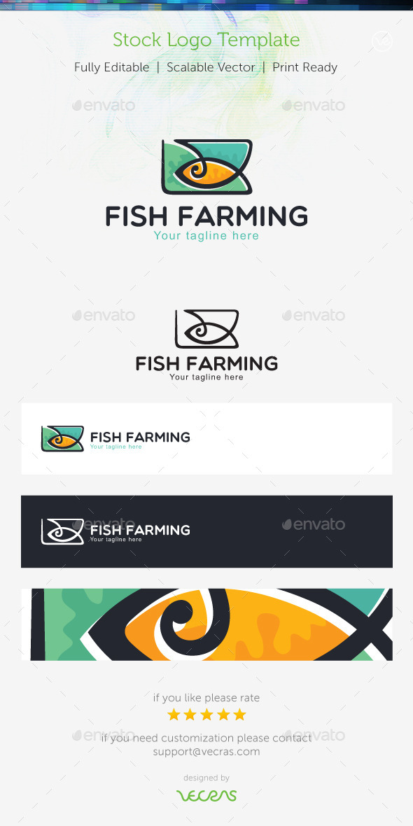 Fish Farming Stock Logo Template - Abstract Logo Templates