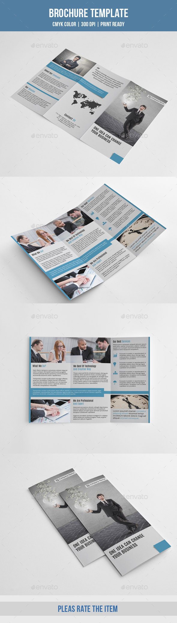 Minimal Trifold Business Brochure-V188 - Corporate Brochures