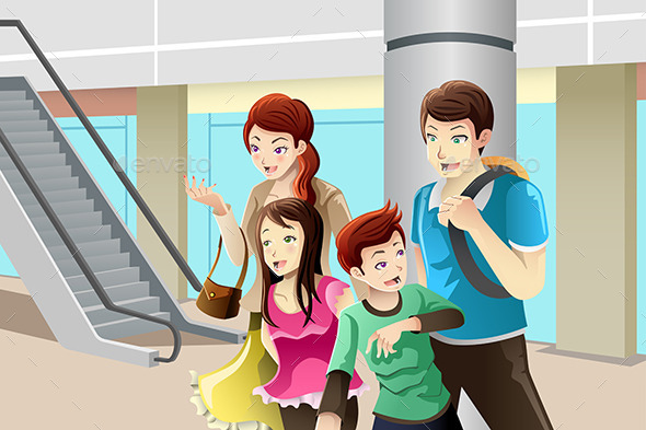 Family going to Shopping - Commercial / Shopping Conceptual