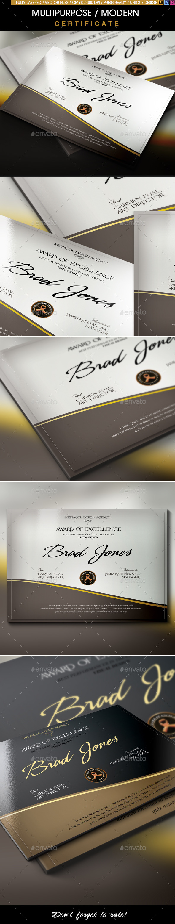 Multipurpose Modern Certificate v.5 (All Formats) - Certificates Stationery
