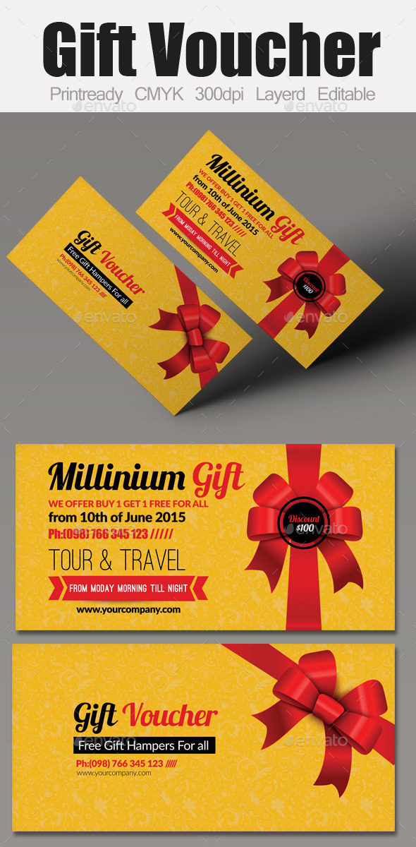 Multi Use Business Gift Voucher - Cards & Invites Print Templates
