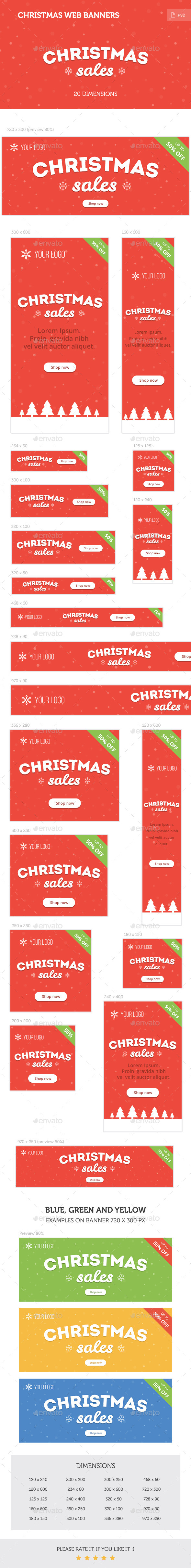 Christmas Web Banners - Banners & Ads Web Elements