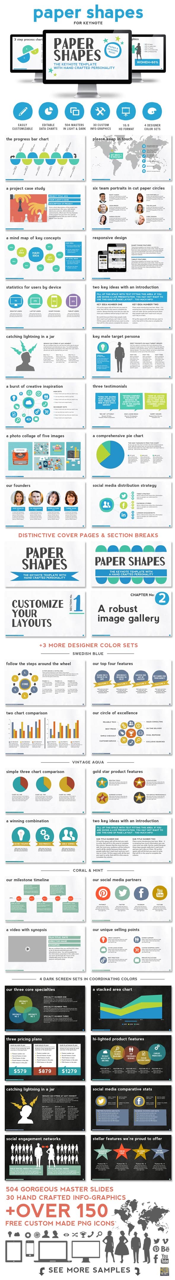 Paper Shapes Keynote Presentation Template - Creative Keynote Templates