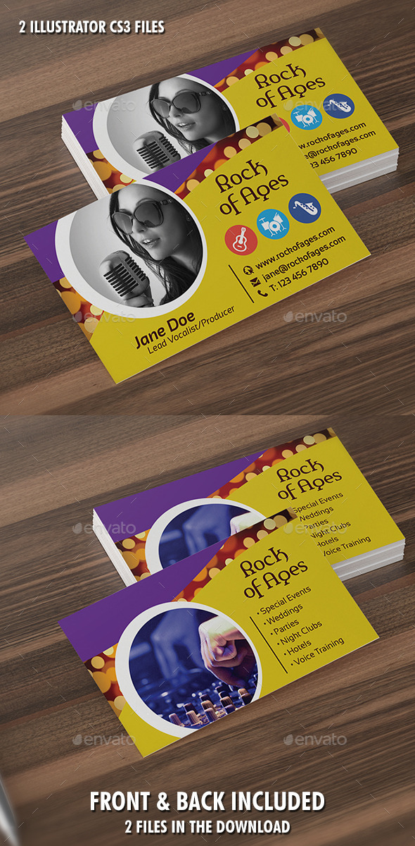 Vocalist or Producer Business Card Template - Industry Specific Business Cards