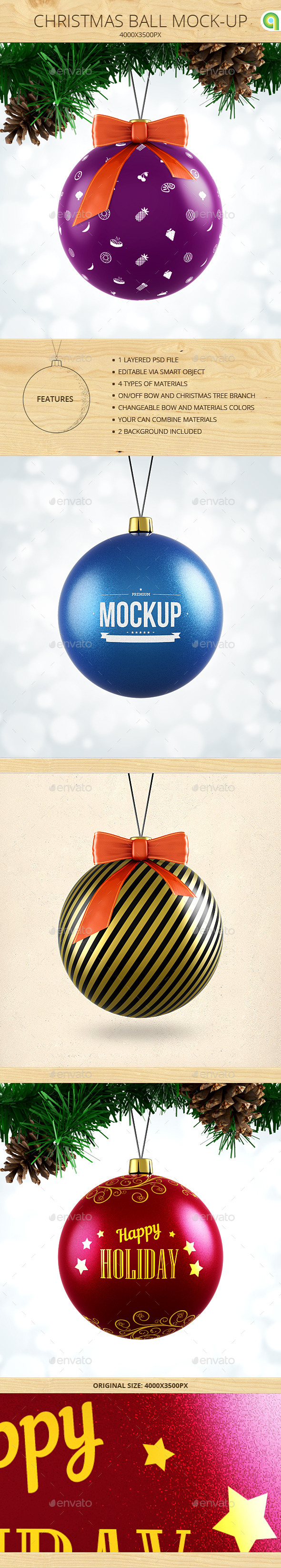 Christmas Ball Mock-Up - Miscellaneous Product Mock-Ups