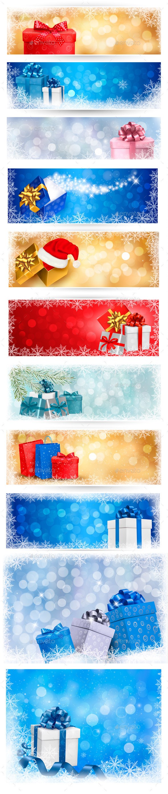 Christmas Backgrounds and Banners Bundle - Christmas Seasons/Holidays