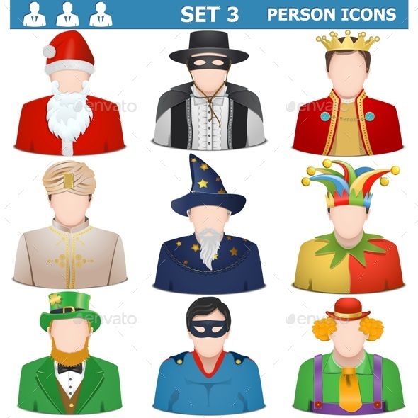 Vector Person Icons Set - People Characters