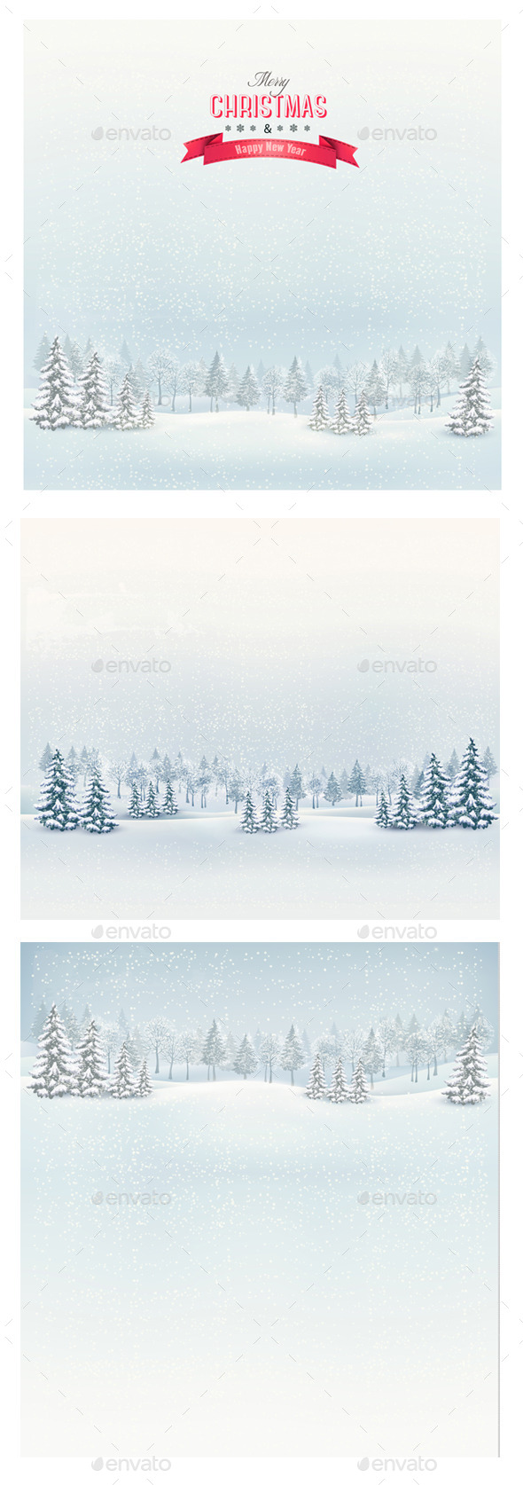 Christmas Winter Landscape Backgrounds Bundle - Christmas Seasons/Holidays