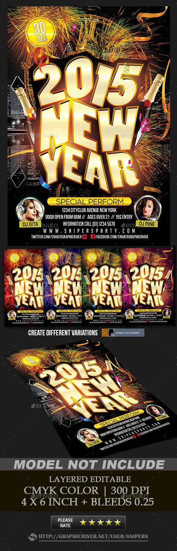 2015 New Year Party - Events Flyers