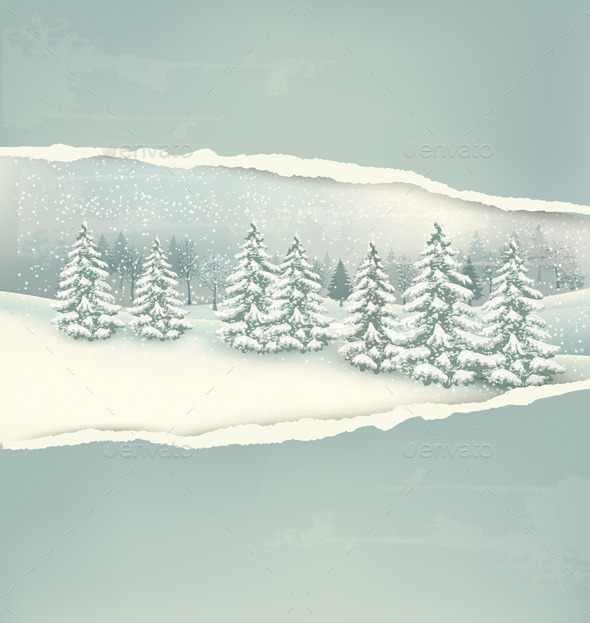 Christmas Winter Landscape Background - Christmas Seasons/Holidays