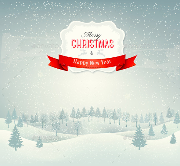 Christmas Winter Landscape Background - Christmas Seasons/Holidays