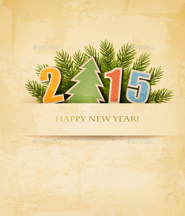 2015 with a Christmas Tree - New Year Seasons/Holidays