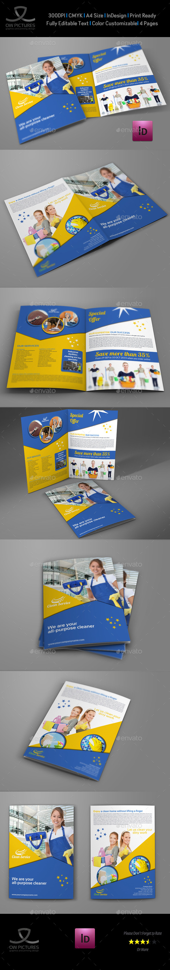 Cleaning Services Company Bi-Fold Brochure - Informational Brochures