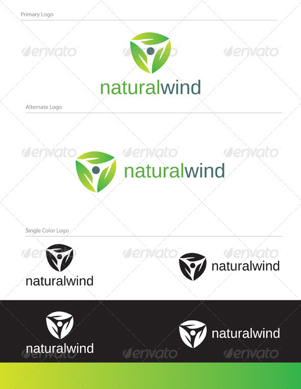 Natural Wind Logo Design - NAT-002 - Nature Logo Templates