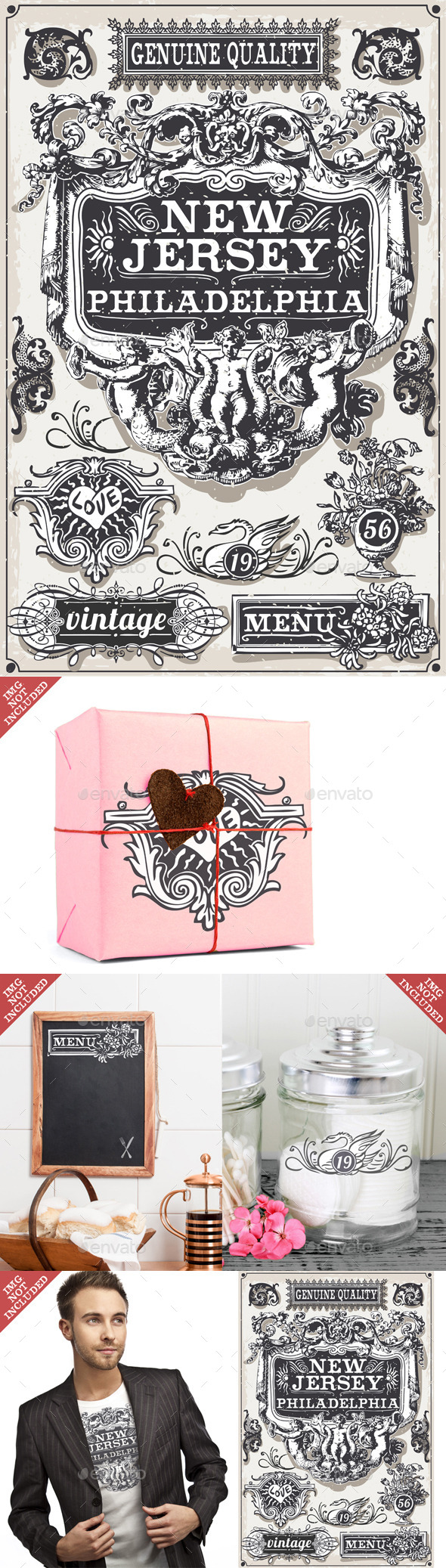 Vintage Page Hand Drawn Banners and Labels - Decorative Vectors
