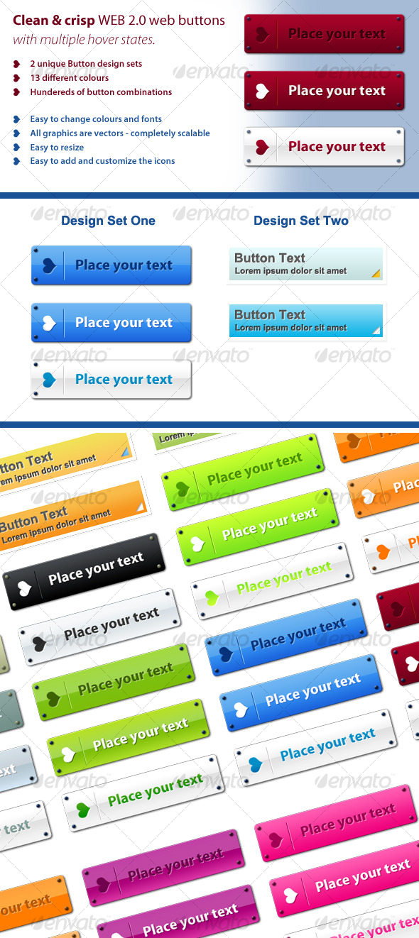 Resizable Web Buttons - Buttons Web Elements