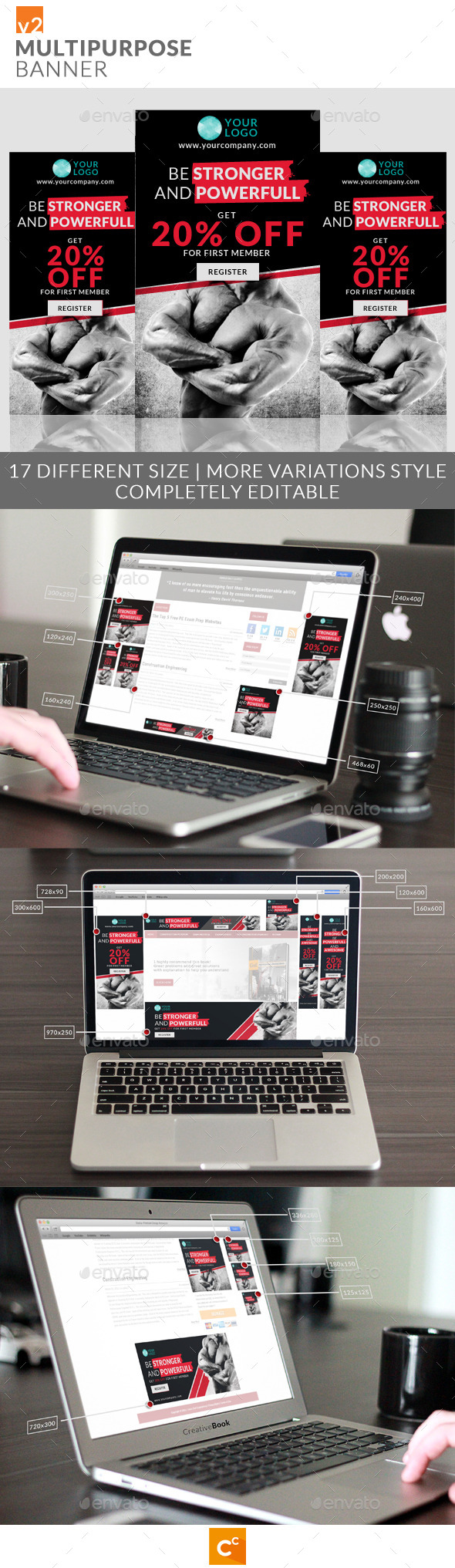 Multipurpose Banner Ads v2 - Banners & Ads Web Elements