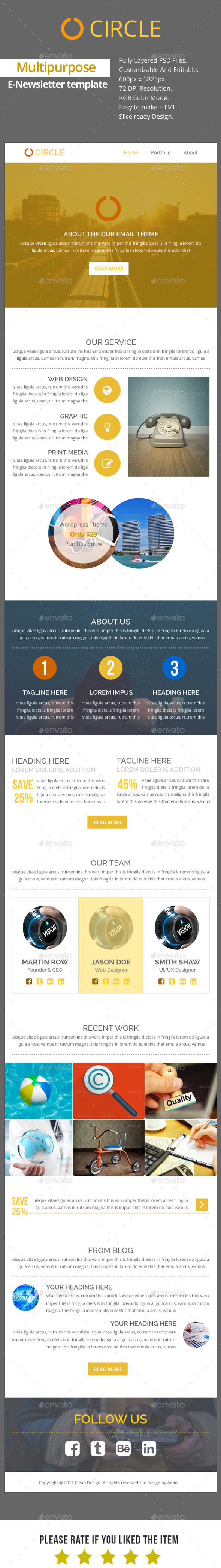 Circle - Multipurpose E-Newsletter Template - E-newsletters Web Elements