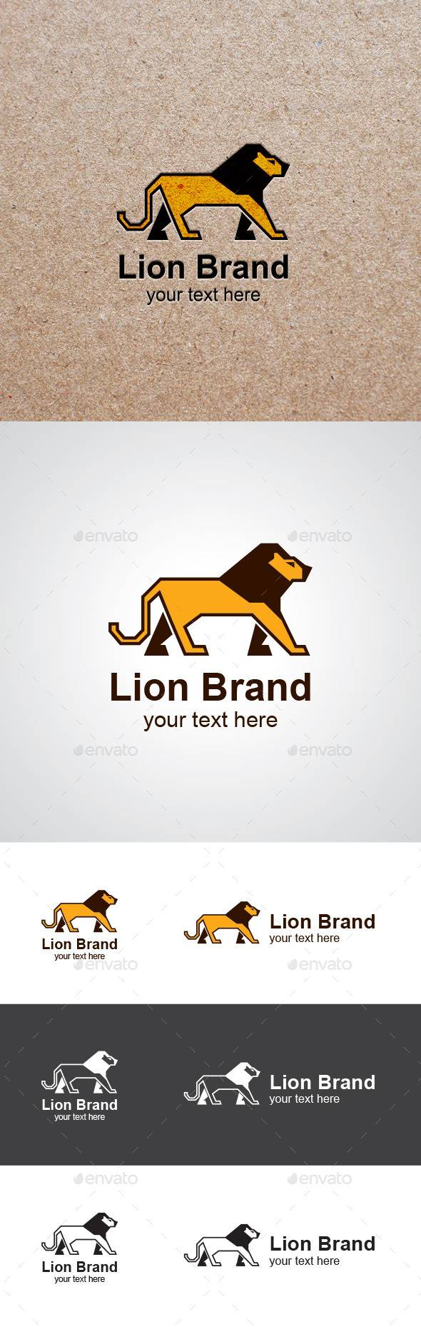 Walking Lion Vector Logo Design - Animals Logo Templates