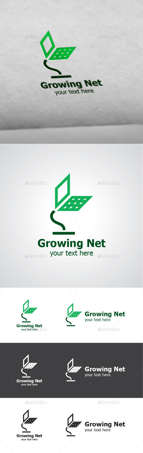 Growing Net Vector Logo Design - Objects Logo Templates