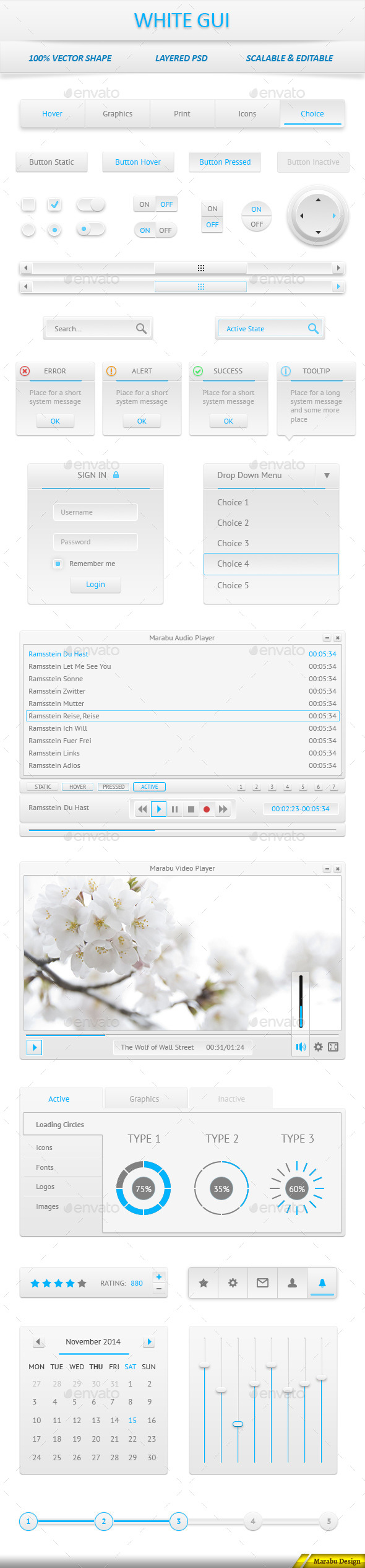 White User Interface - User Interfaces Web Elements