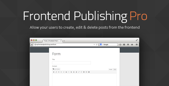 Frontend Publishing Pro - CodeCanyon 8517990