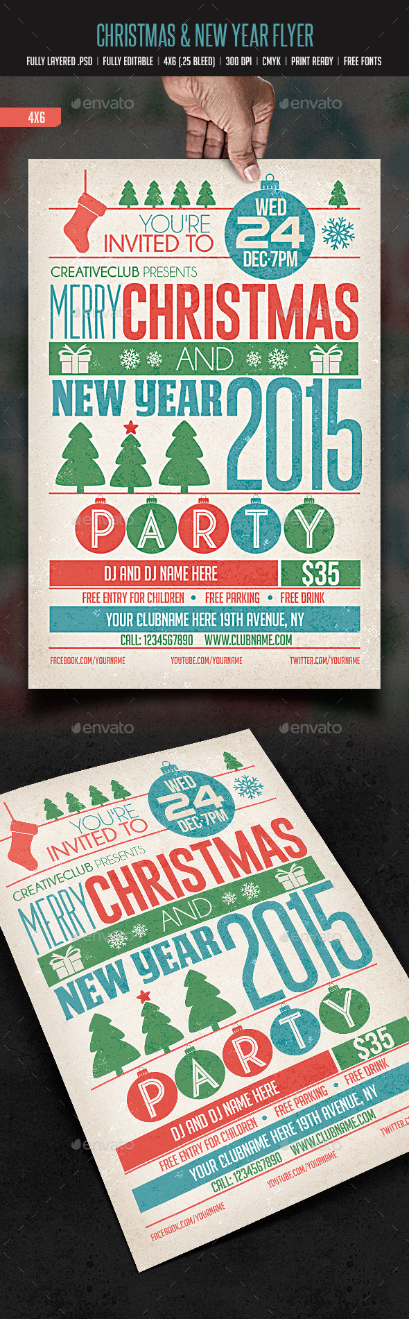 Christmas & New Year Party - Events Flyers