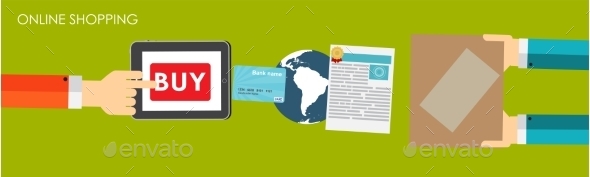 Online Shopping Flat Concept for Mobile Apps - Web Technology