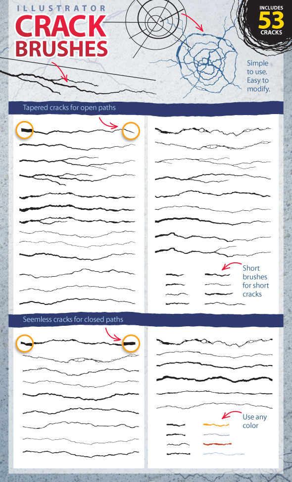 AI Crack Brush Set - Grunge Brushes
