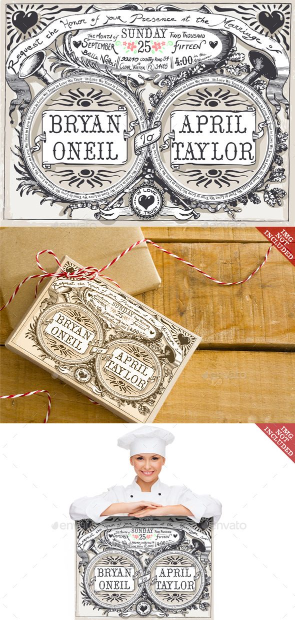 Vintage Wedding Hand Drawn Banners and Labels - Weddings Seasons/Holidays