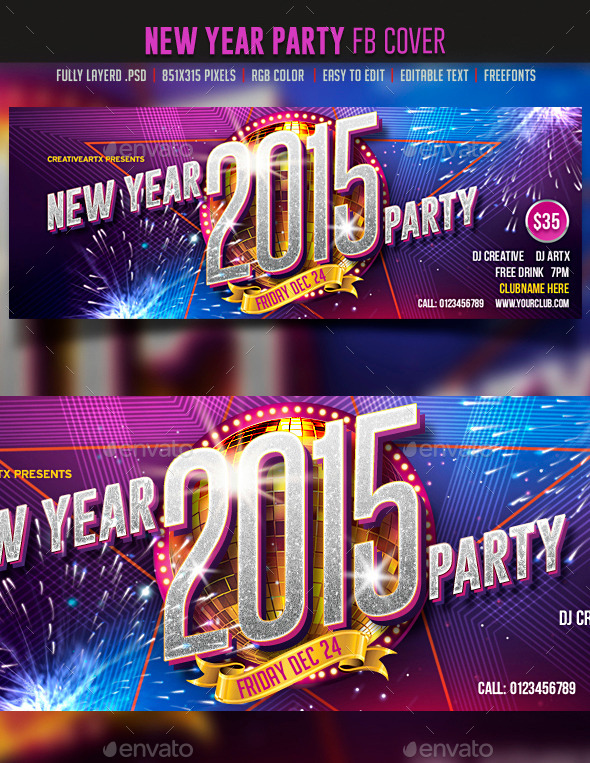 New Year Party FB cover - Facebook Timeline Covers Social Media
