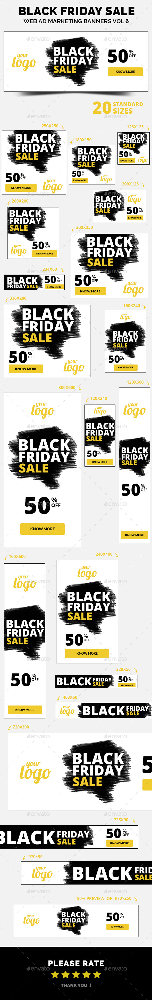 Black Friday Sale Web Ad Marketing Banners - Banners & Ads Web Elements