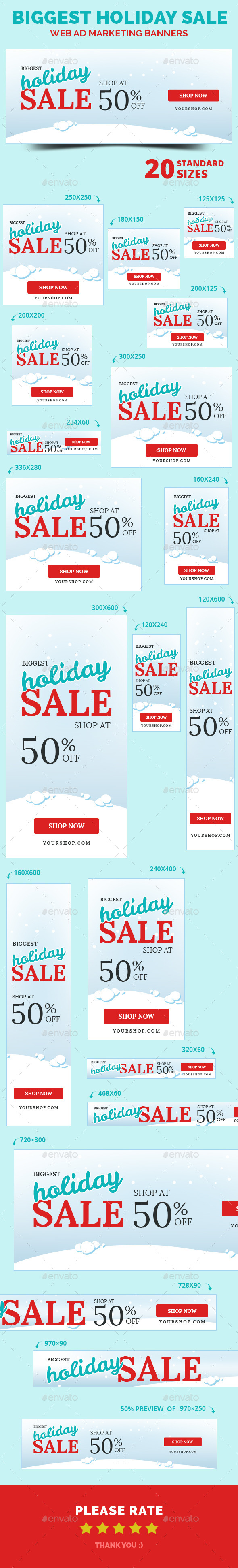 Biggest Holiday Sale Web Ad Marketing Banners - Banners & Ads Web Elements