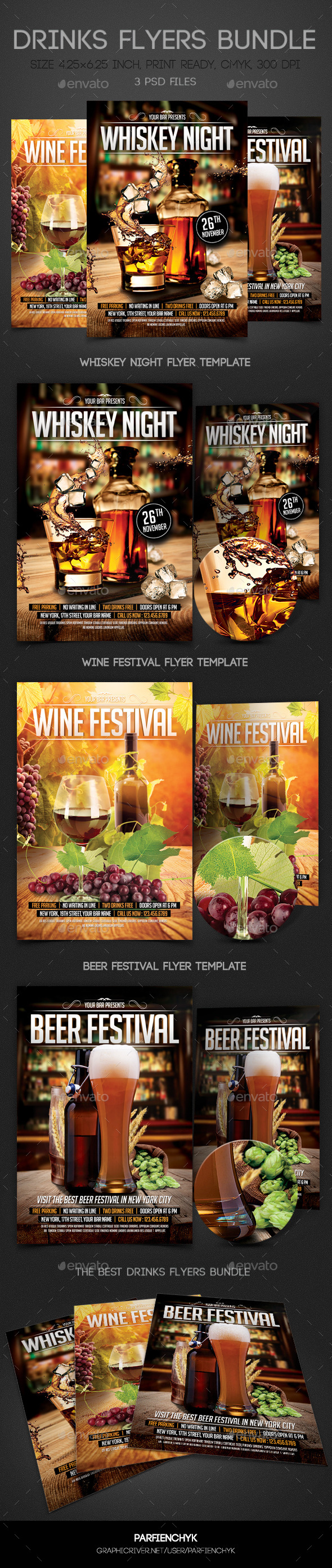 Drinks Flyers Bundle - Events Flyers