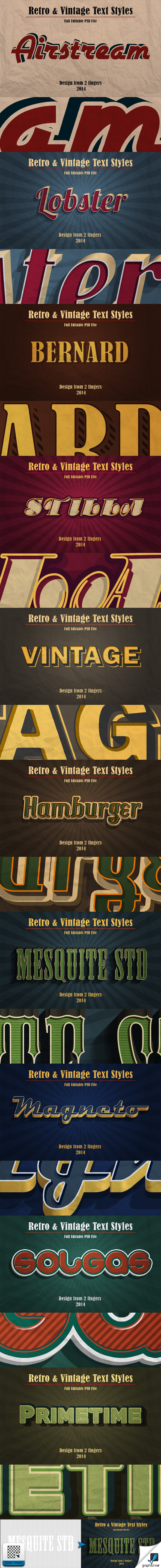 Retro & Vintage Text Styles Vol.1 - Text Effects Actions
